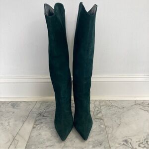 SCHUTZ Maryana Green Suede Tall Boots
